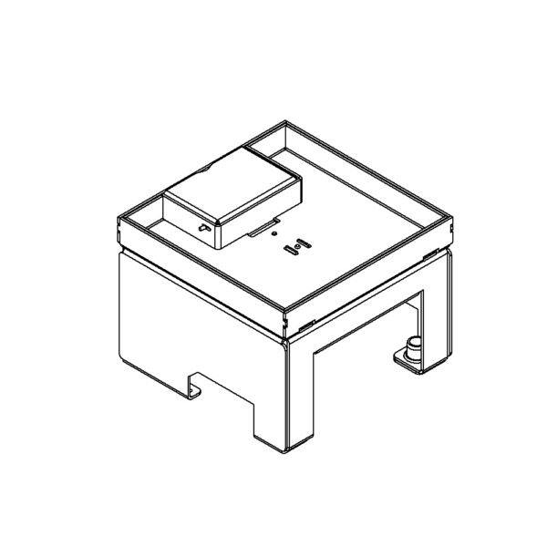 Produktbild UBD 130 125  -  Unterflur-Bodendose UBD 130 inkl. Deckel mit Kante, geschlossen, 15mm Vertiefung und 1 Schnurauslass